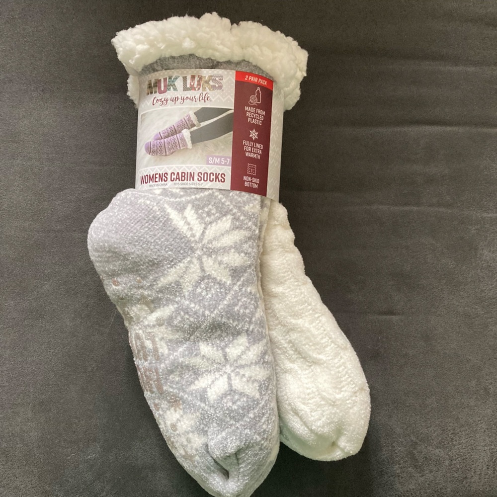 MUK LUKS Women’s Cabin Socks - Set of 2